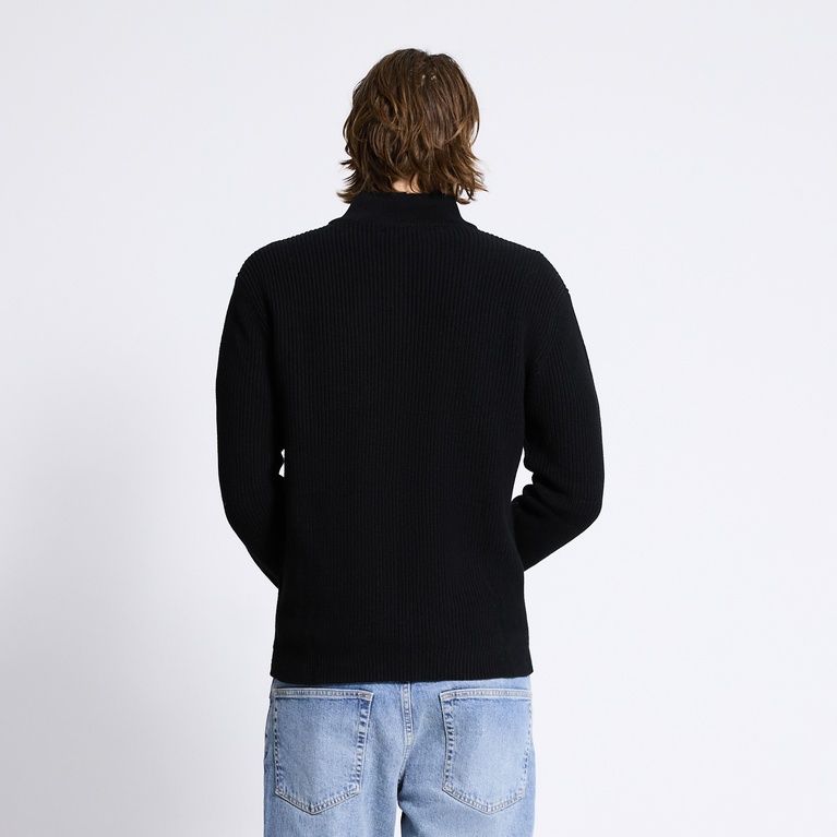 Half-zip knit sweater "Frans" Black